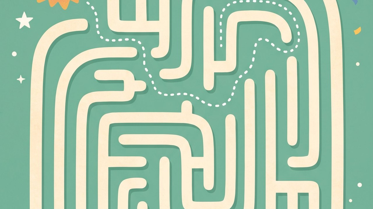 Labyrinth-Knobelbuch – Produktmotiv